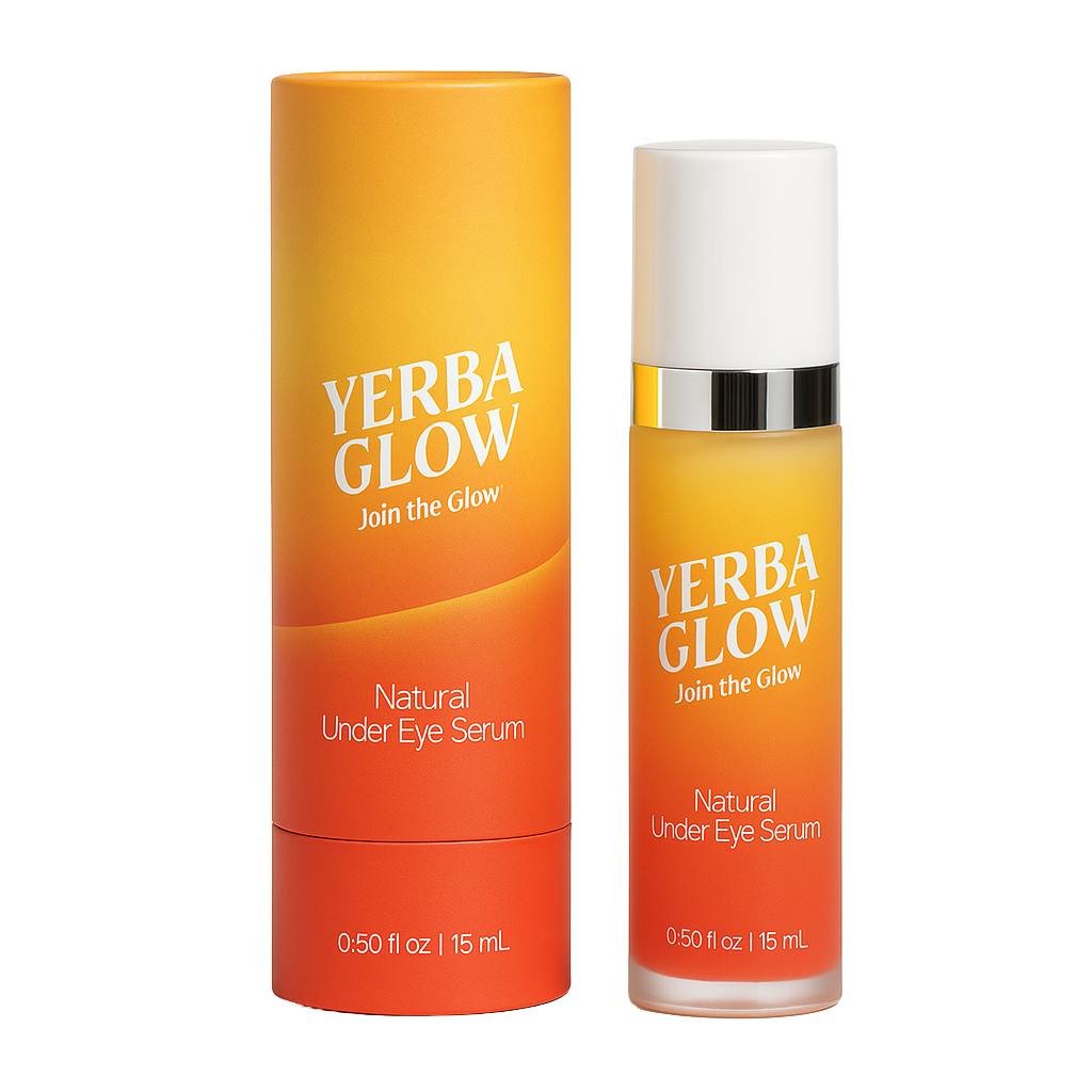 Yerba Glow under eye serum on a white background 