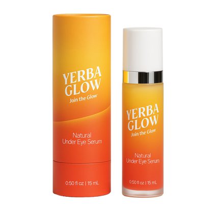 Yerba Glow under eye serum on a white background 